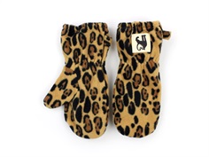 Mini Rodini beige leopard mittens fleece